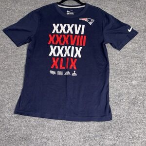 New England Patriots Shirt Mens Large NFL Football Super Bowl Nike Tee